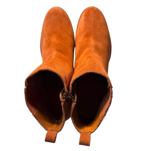 Frye Women’s Alton Rosewood Brown Chelsea Leather Boot Suede Side Zip Bootie 10B - Picture 6 of 12